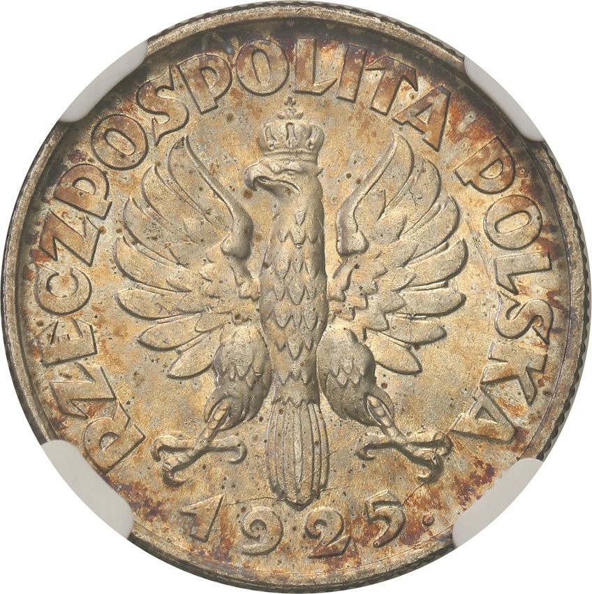 II RP. 1 złoty 1925 NGC MS62